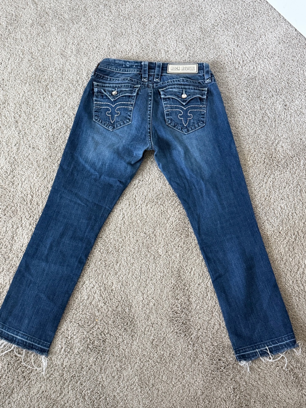 Women’s Rock Revival Blue Embroidered Pocket Jeans